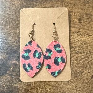 Leopard Print Teardrop Earrings